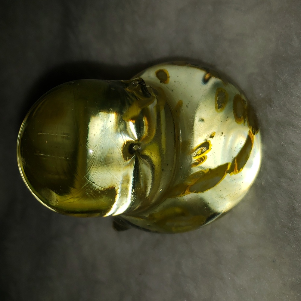 Vintage Lefton Art Glass Bird Figurine with Yellow Accents - Picture 2 of 8